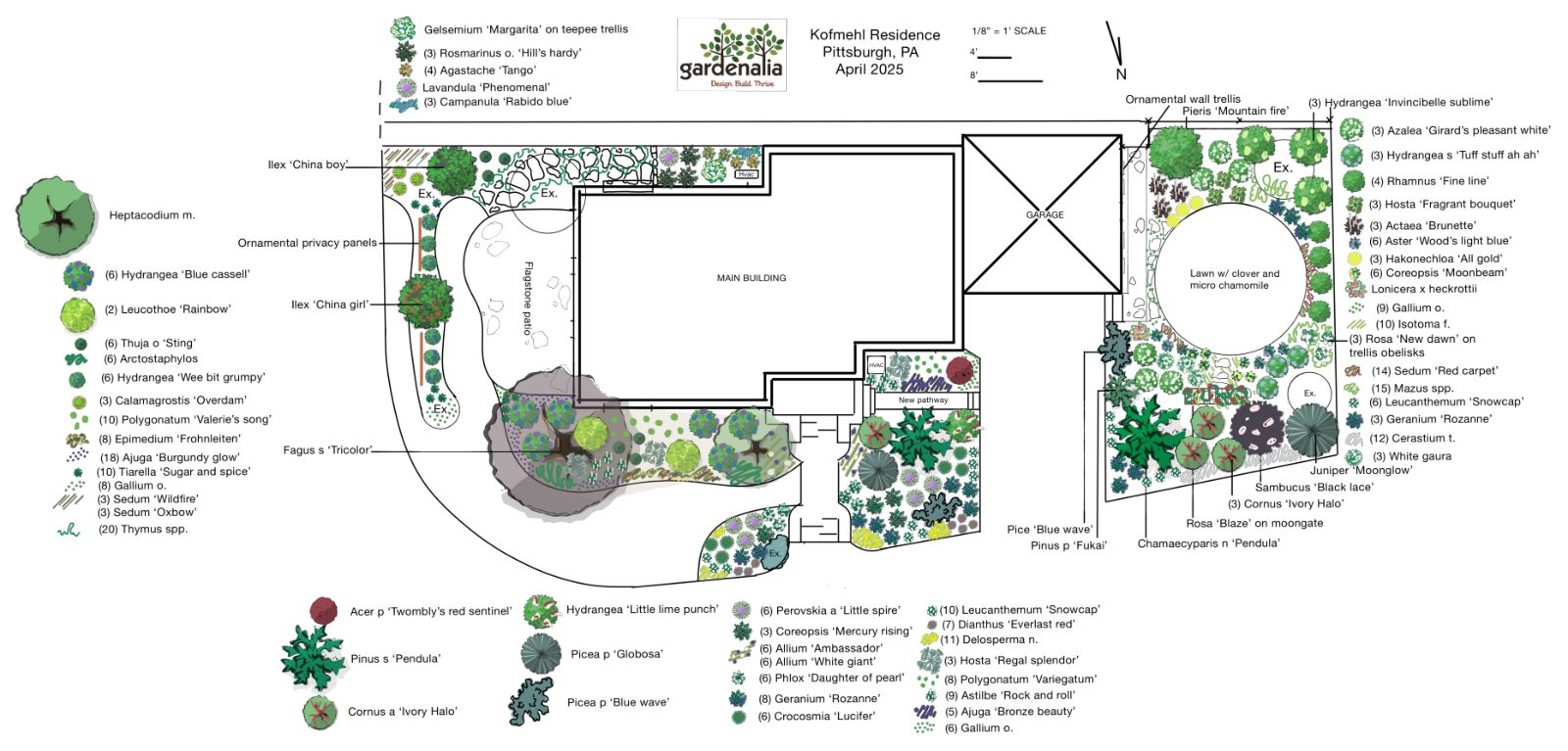 Garden design plan for a Point Breeze residence, Pittsburgh PA